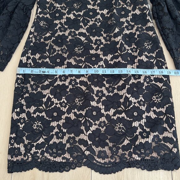NWT Vince Camuto Black Bell Sleeve Lace Dress (6) Dark Coquette / Dark Romance - Picture 13 of 16